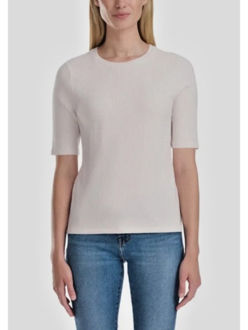 Splendid Women's Ribbed Elbow Sleeve Top-Cream-Small-NWT